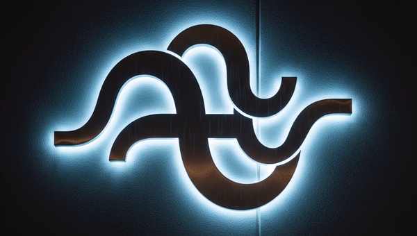 Beleuchtete 3D-Leuchtbuchstaben bei Nacht